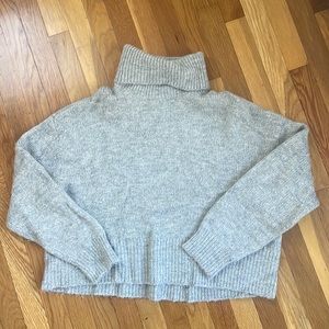 H&M oversized knit grey turtleneck sweater